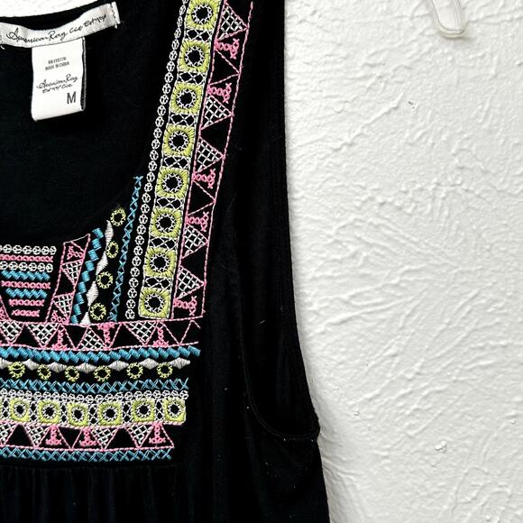 American Rag Black Embroidered Tank Top - Picture 3 of 9